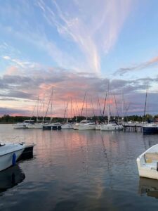 port, zachód słońca